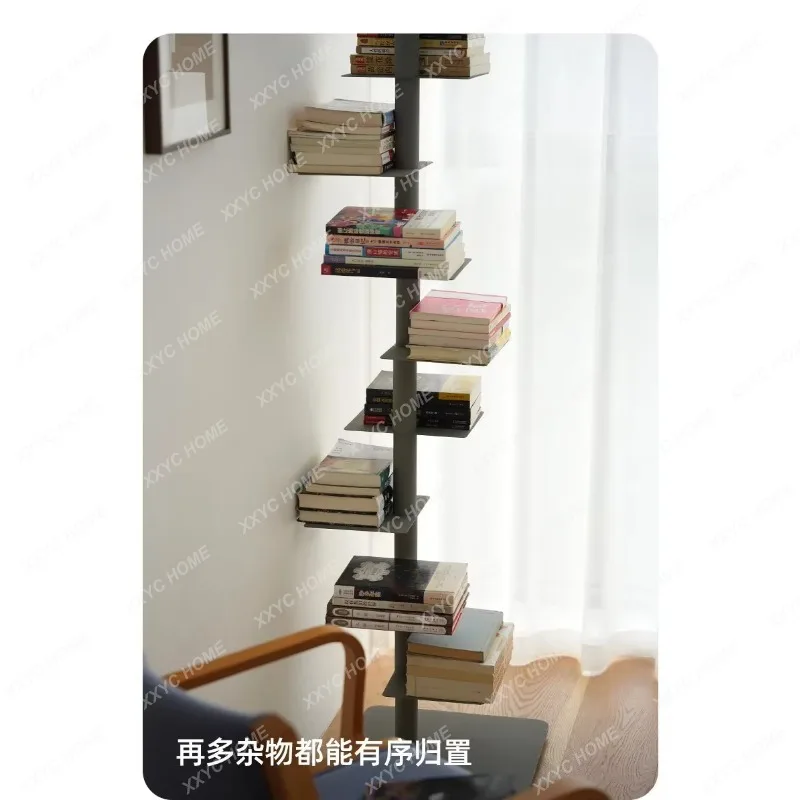 XXLiving room multi-layer shelf study wrought iron invisible floor rotating storage rack