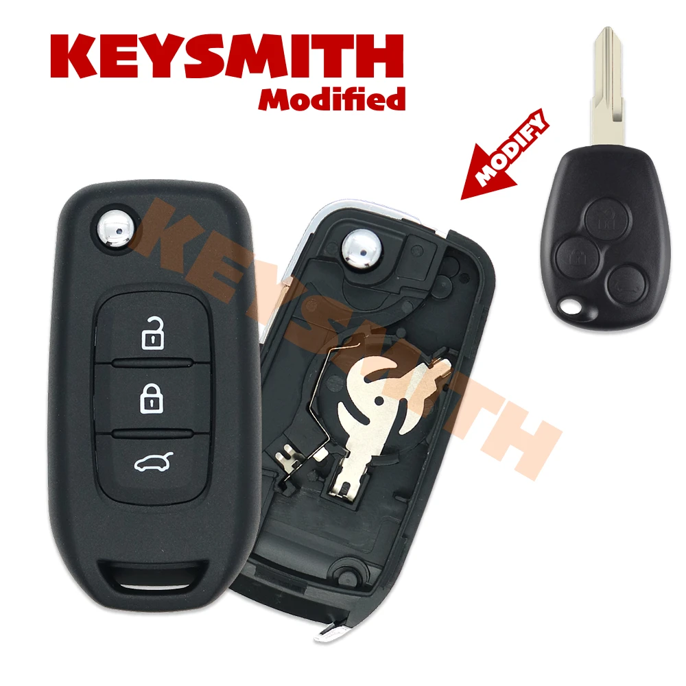 KEYSMITH Remote Flip Key Modified Upgrade For Renault Wind Clio Modus Kangoo Master Twingo Fob Case Shell