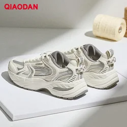 QIAODAN KaiYuan obuwie damskie 2024 letnie jesienne nowe buty do biegania w stylu retro damskie siatkowe oddychające buty dla taty KM 22230461 T