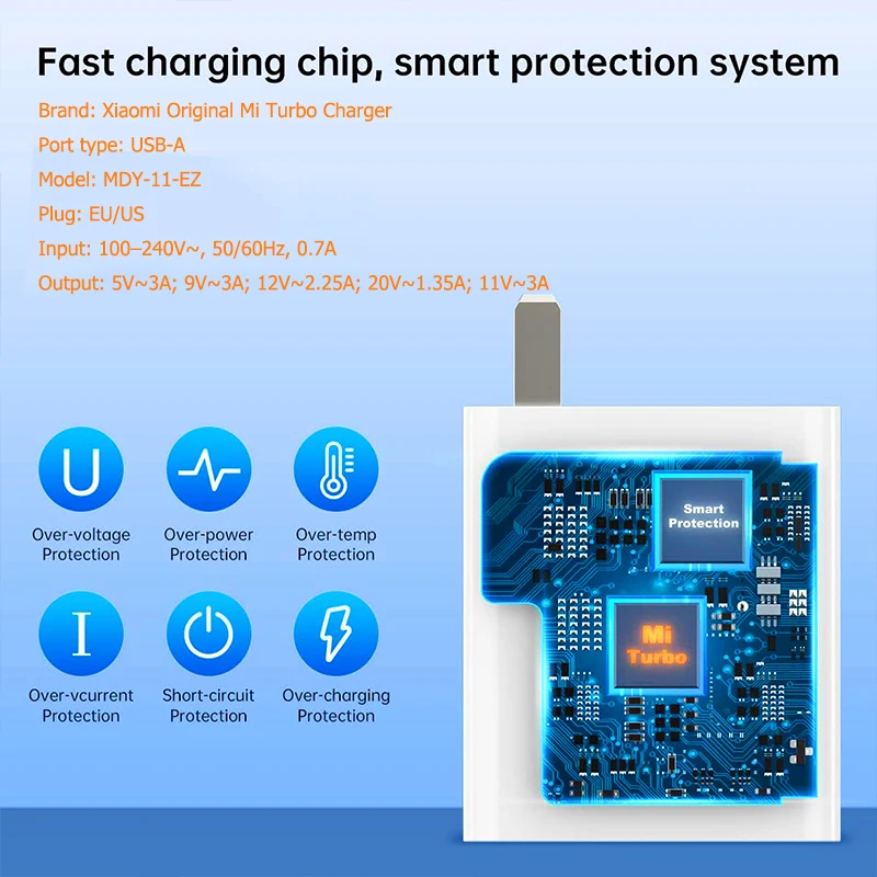 33W Charger Xiaomi Original Turbo Charge EU US Cargador Usb Type C Cable Adapter Redmi Note 13 12 Mi 11 10T Lite Poco F3 X3