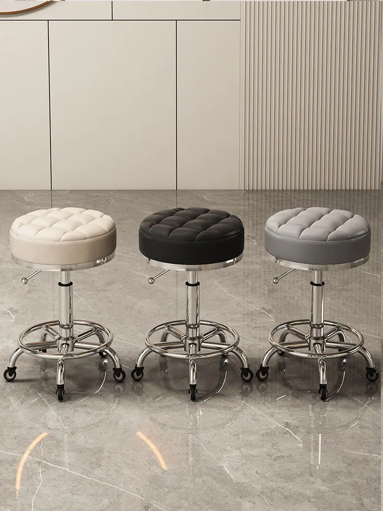 Beauty salon special stool lift carpenter chair pulley hairdressing nail barber shop round chair beauty stool