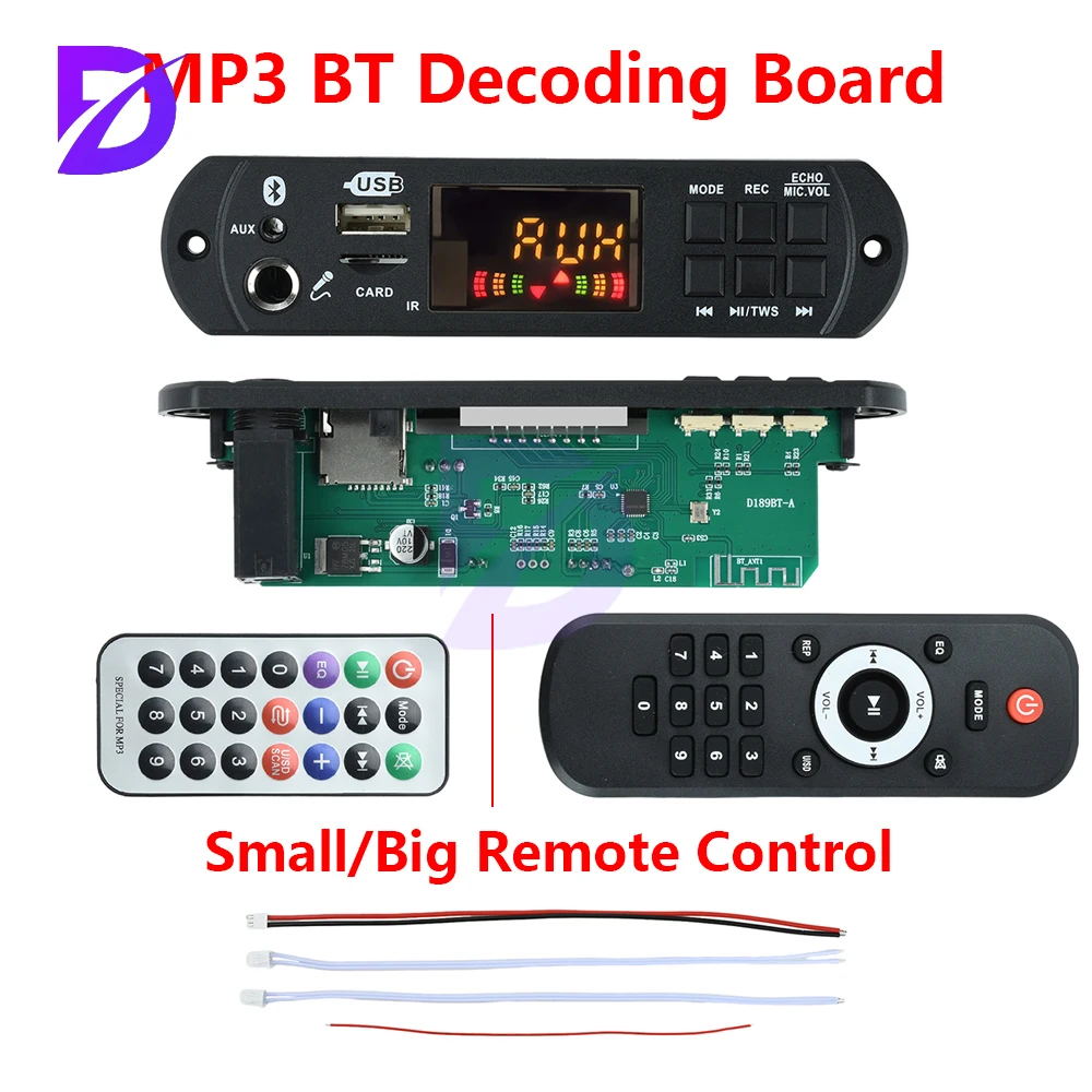 DC 12V MP3 BT Decoding Board Car Audio MP3 Decoder Decoding Module Without Amplifier D189BT