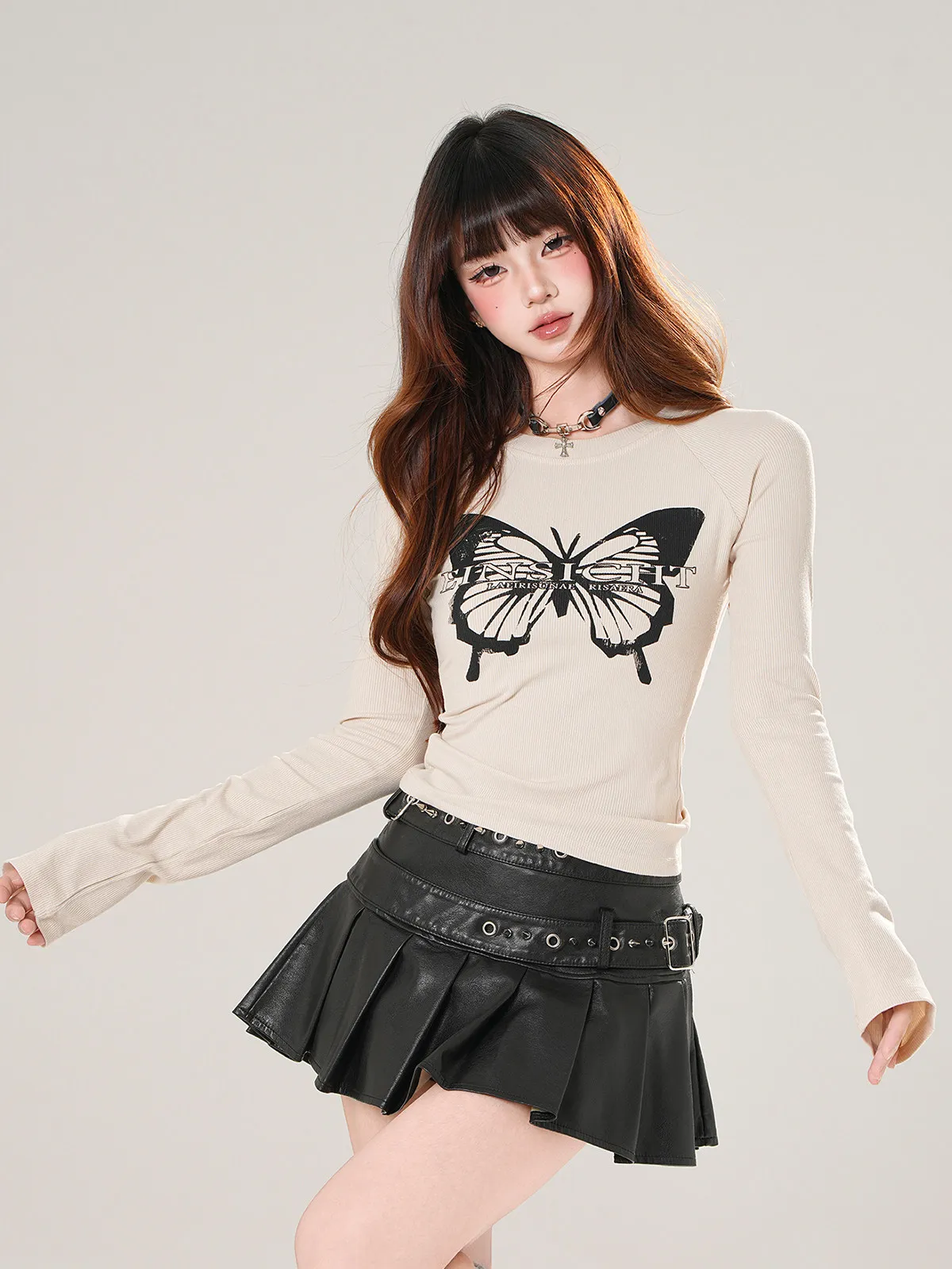 High Quality Hot Selling Wholesale Spring Autumn New Long Sleeved Bow Printed Base Shirt Sexy Slimming Waist Top T-shirt Women