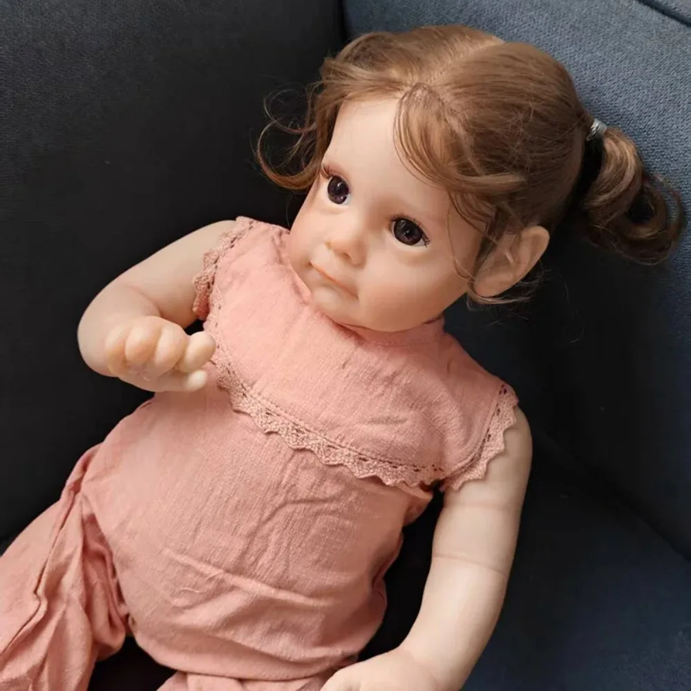 23inch Already Finished Maggi Reborn Baby Doll Soft Touch Real Looking Baby Dolls with Visible Veins Adorable Girl Toys Muñecas