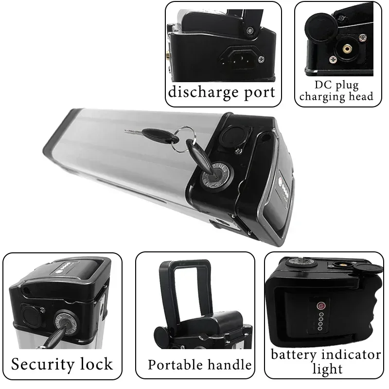 48V30AH large aluminum shell lithium battery built-in aluminum tube folding electric bicycle lithium battery special for driving