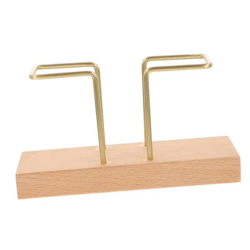 AB42-Napkin Holder For Tables Walnut Wood Glossy Metal Holder For Kitchen And Restaurant A