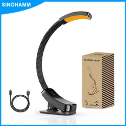 Blue light Blocking Book Light Rechargeable USB Clip On No blue Amber LED Light for Reading Eye Healthy Stepless Dimming Lamps