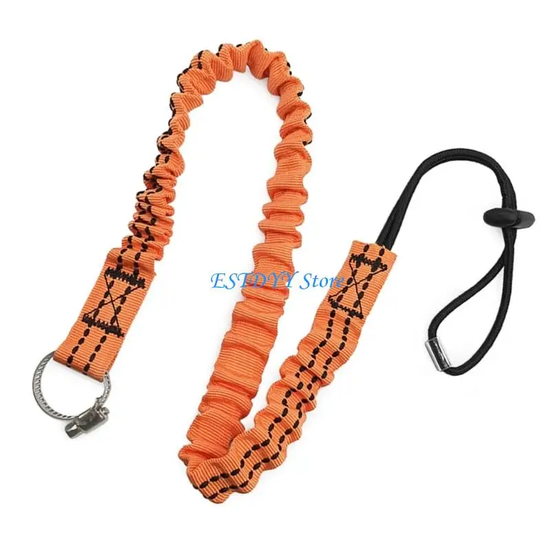 Cordón herramientas portátil G6DE con abrazaderas manguera fijas, cuerda seguridad gruesa, correas elásticas cordón