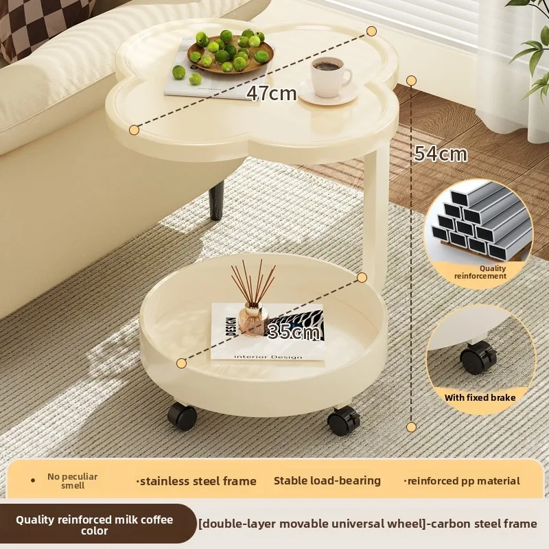 Movable Sofa Side Table Storage Cart Multifunctional Modern Minimalist Home Balcony Bedroom Storage Cart Kitchen Cart Trolly