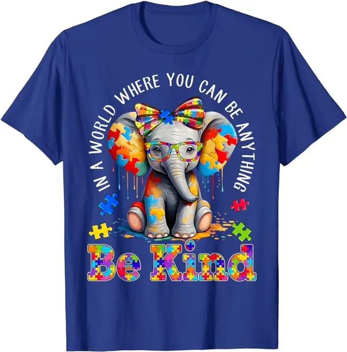 T-shirt éléphant inspiration, tenue graphique, mode mignonne, cadeau, dans un monde où vous pouvez être n'importe quoi, être gentil, Mm