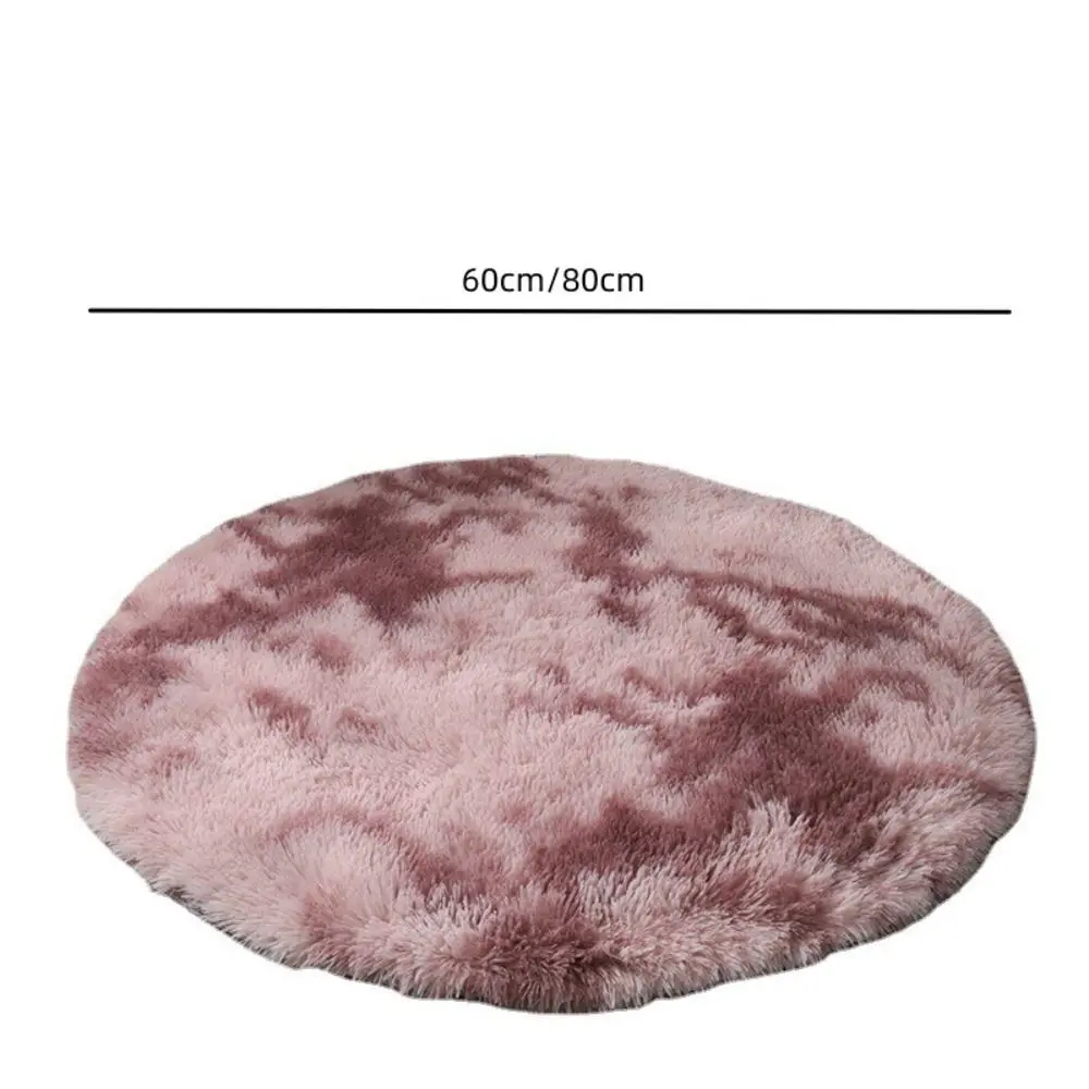 Alfombra redonda de felpa para decoración del hogar, tapete ultrasuave antideslizante, circular, gruesa, para dormitorio, 60/80CM