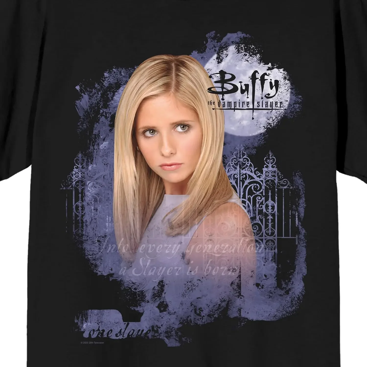 Buffy The Vampire Slayer Full Moon Poster Art Crew Neck Short Sleeve Black Men's T-Shirt