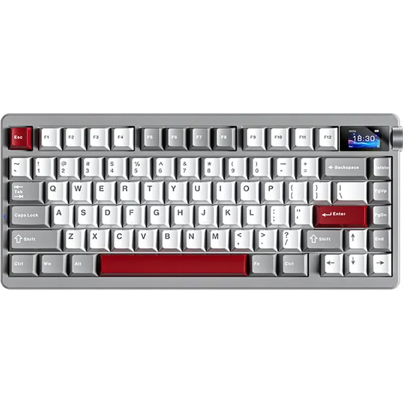 AULA NOVA75 Wireless Mechanical Keyboard 75% Keycaps Three Mode RGB Hot Swap Custom Smart Screen W/ Knob PC E-sport Gamer Gifts