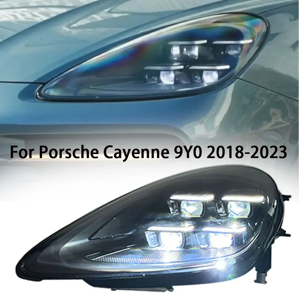 

Car LED matrix Headlight for Porsche Cayenne 9Y0 2018-2023 modified 2024 Daytime Running DRL Angel Eyes headlamp Low High Beam