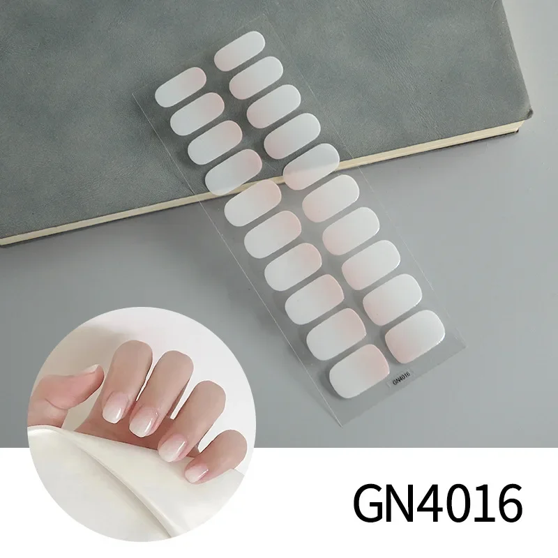 Mode Französisch Gel Nail Art Slider Maniküre Dekor wasserdicht langlebige Voll abdeckung back freie einfarbige Nail Art Aufkleber