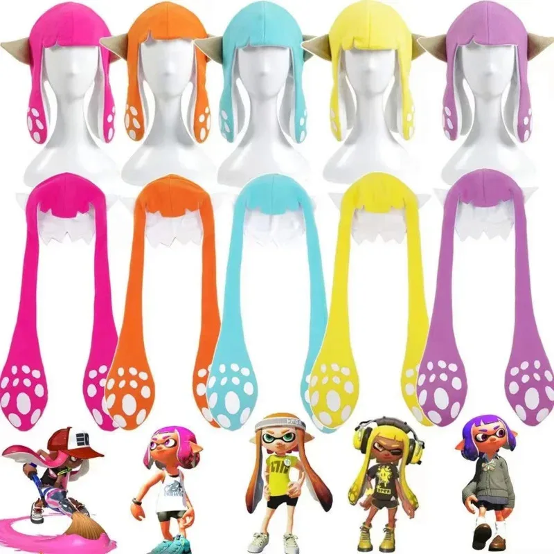 

Game Splatoon 2 Inkling Squid Cosplay Cute Hat Winter Balaclava Halloween Party Adult Kids Cap Costumes Accessories Gift Prop