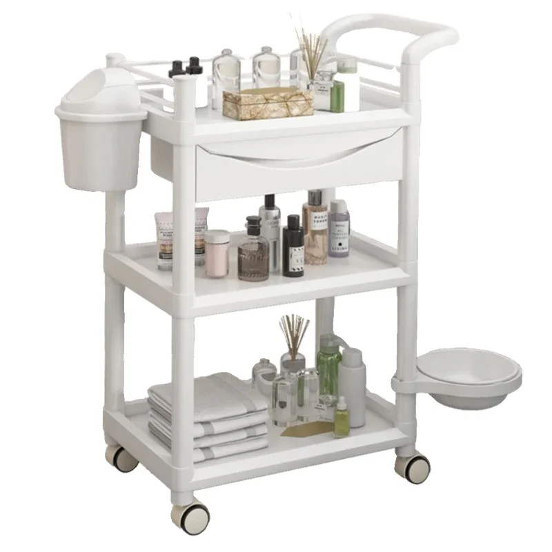 

Salon Equipments Professional Furniture Beauty 3-speed Trolley Hairdressing Cart Spacious Countertop Schubkarre Trolly Cart