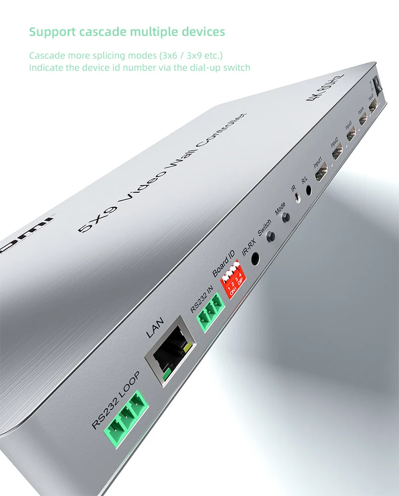 Controller per processore video wall 4K HDM Splitter 5X9 Controller per parete video per schermo pubblicitario Teching Restaurant