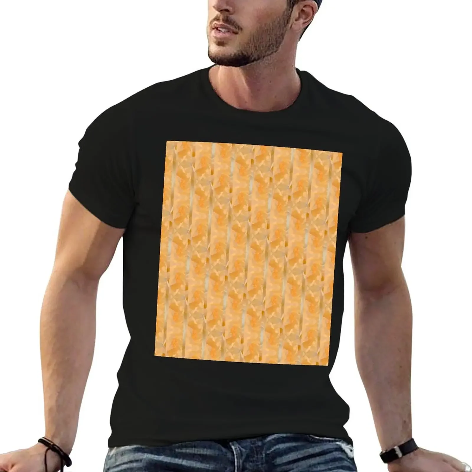 Creamsicle Floral Photography Stripes - Rose and Peony Flower Petal - Soothing Calm Orange and Pale Butter Yellow T-Shirt