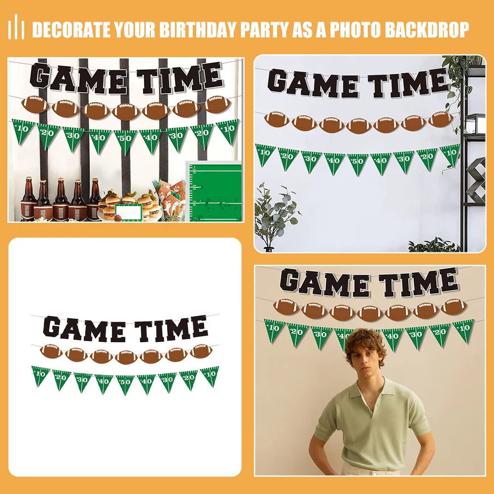 

3 комплекта баннеров для американского футбола, гирлянды для дня рождения, украшения для вечеринки в спортивной тематике, настенные гирлянды для декора