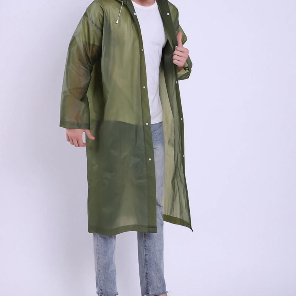 

EVA Eco Raincoat Adult Waterproof Hooded Poncho Lightweight Portable Reusable for Outdoor Activities Shopping Fishing Hiking