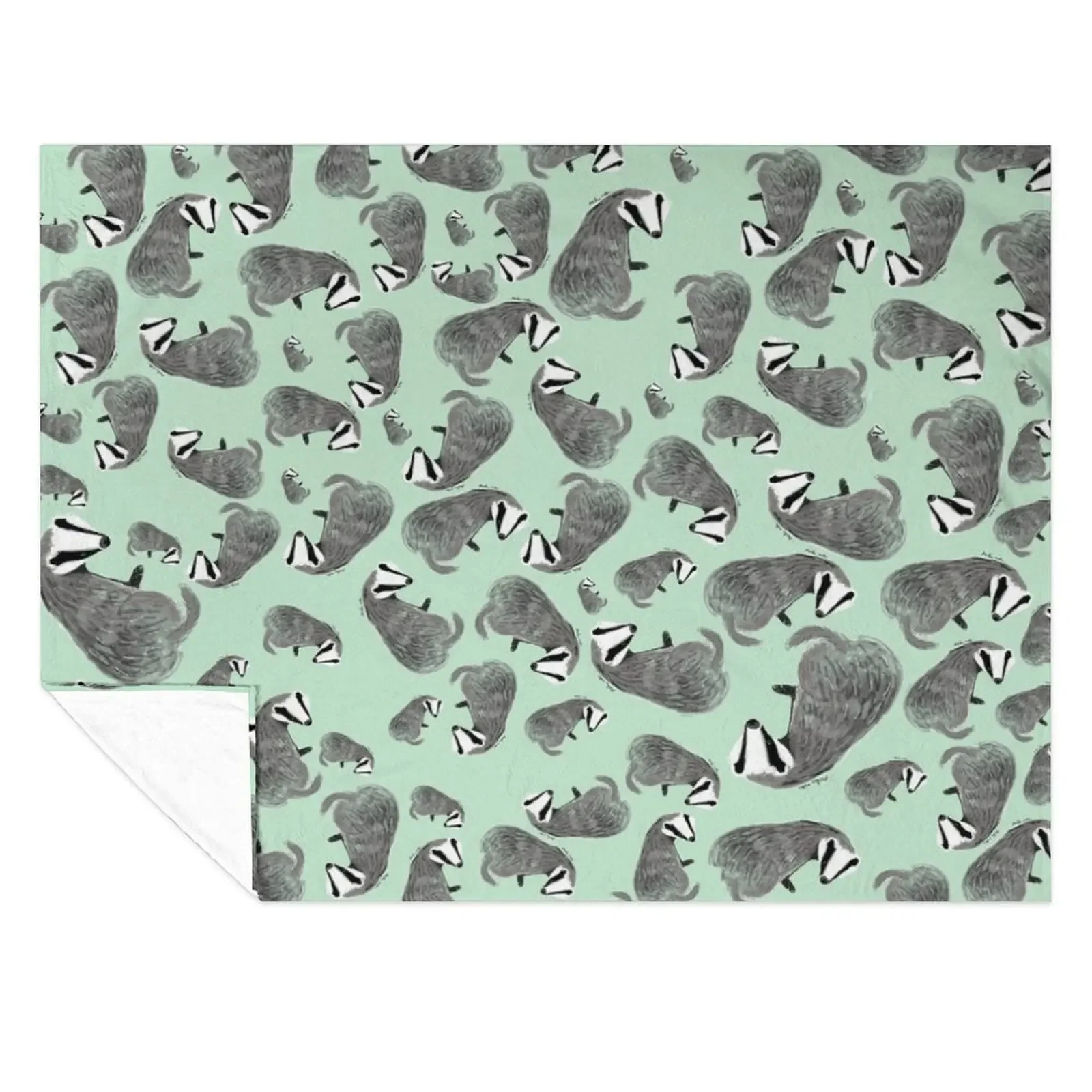 

European Badger pattern Throw Blanket Personalized Gift Soft Plaid Decorative Throw Decorative Beds Blankets