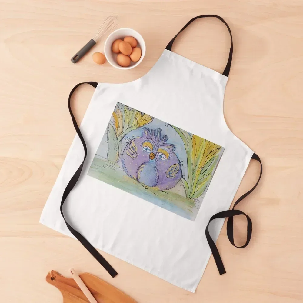 

Purple Poulette Apron Barber household woman japanese style chef costume Apron