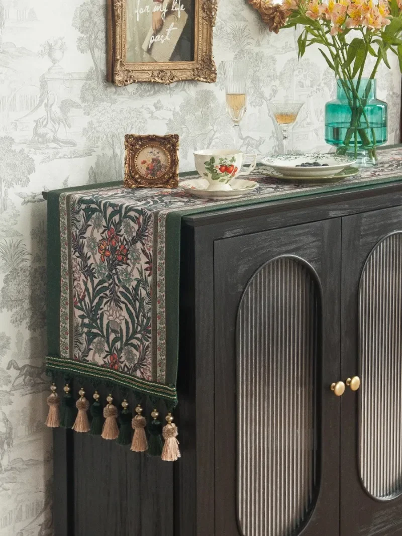 Retro light luxury linen tablecloth, waterproof chest coffee table tablecloth