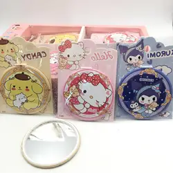 1PCS Anime Sanrio Mirror Cute Kuromi Melody Pochacco Hello Kitty Portable Round Mirror Beauty Gift