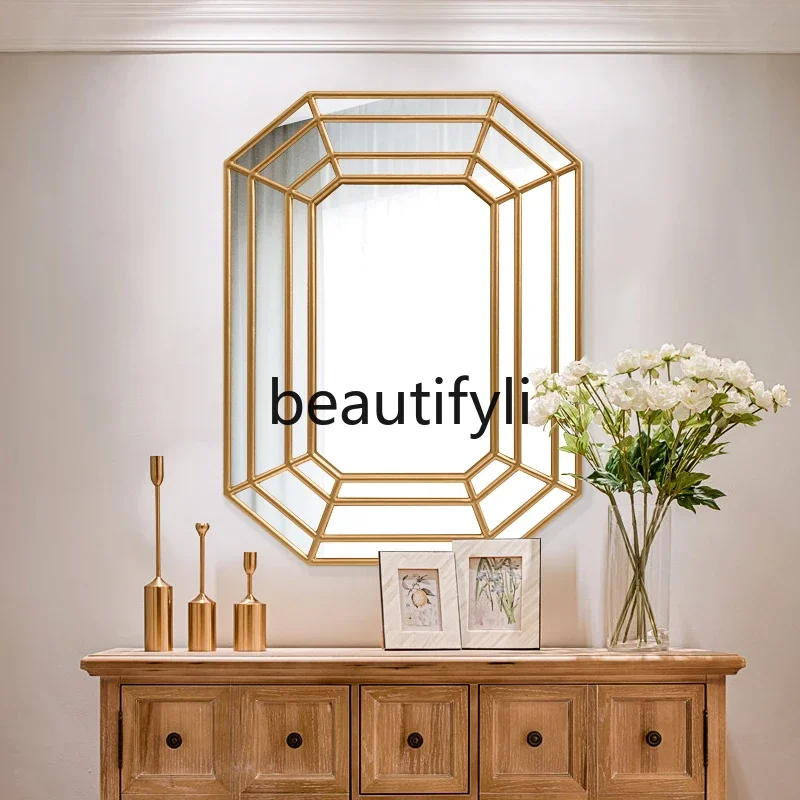 

French decorative mirror American home bedroom wall gold bathroom entrance dressing mirror