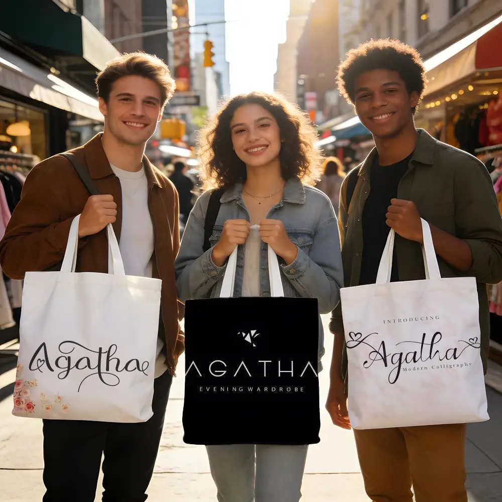 

Сумки для хранения, двусторонние, большие, моющиеся, унисекс, многоразовые, для покупок на рынке, для школы, на каждый день A-Agatha