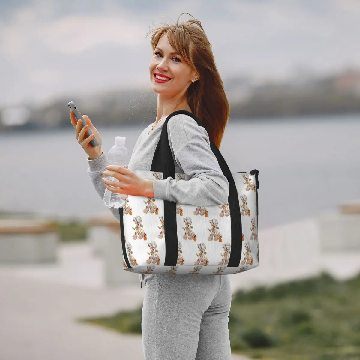 حقيبة سفر كاواي سارة كاي للشاطئ ذات سعة كبيرة لصالة الألعاب الرياضية للنساء حقيبة كتف واق من المطر للتسوق