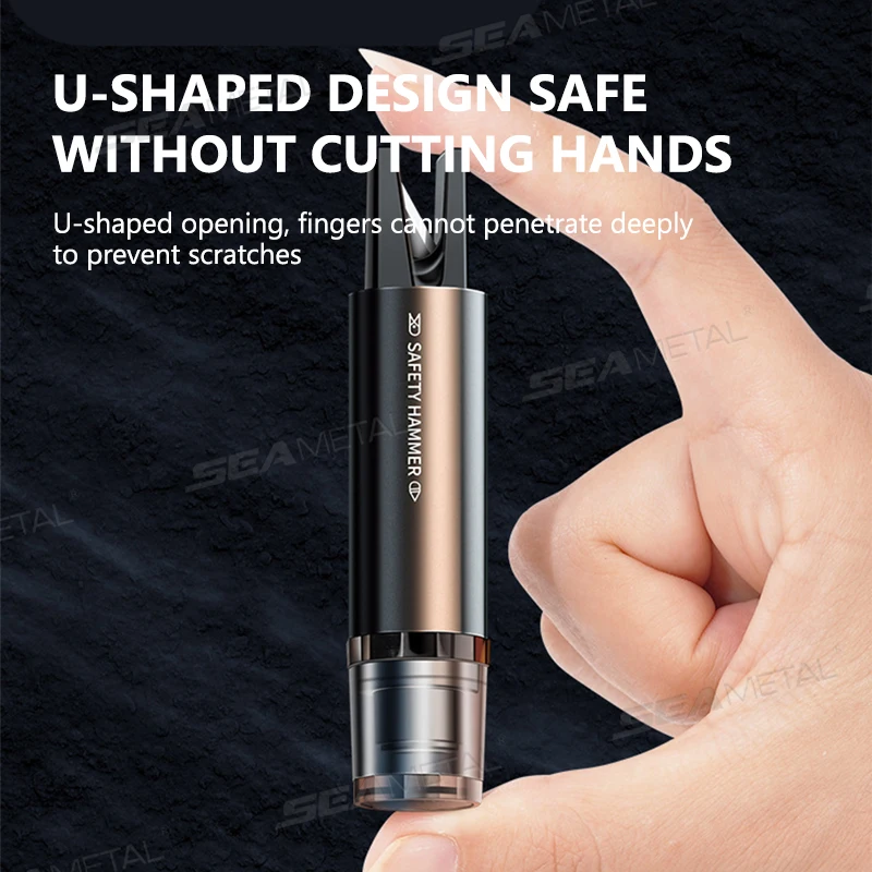 SEAMETAL Samochodowy młotek bezpieczeństwa Wielofunkcyjny automatyczny awaryjny łamacz szyb Przecinak do pasów bezpieczeństwa do ratunkowych akcesoriów samochodowych