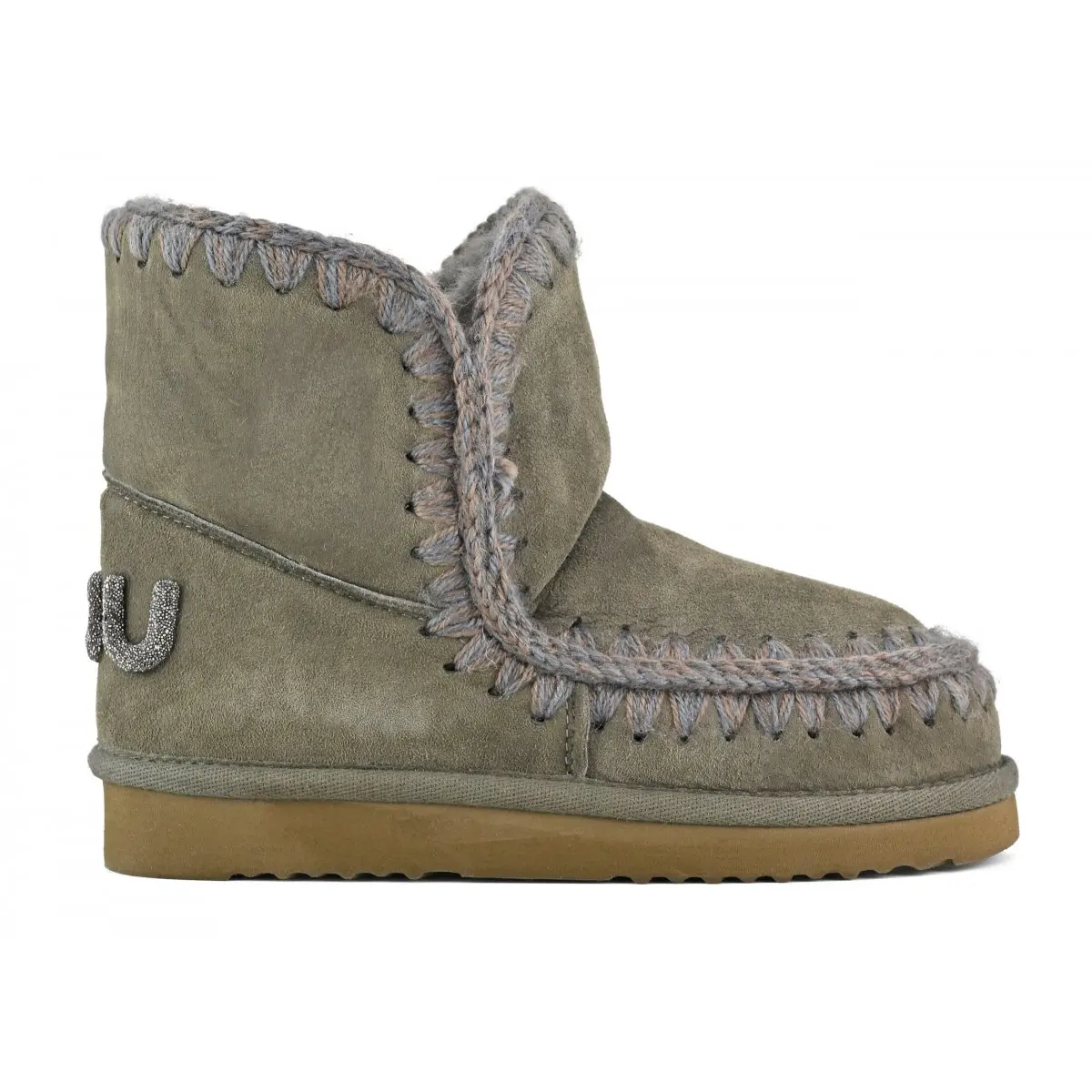 MOU women's snow boots original Eskimo 18 glitter logo sheepskin flats winter ladies ankle boot