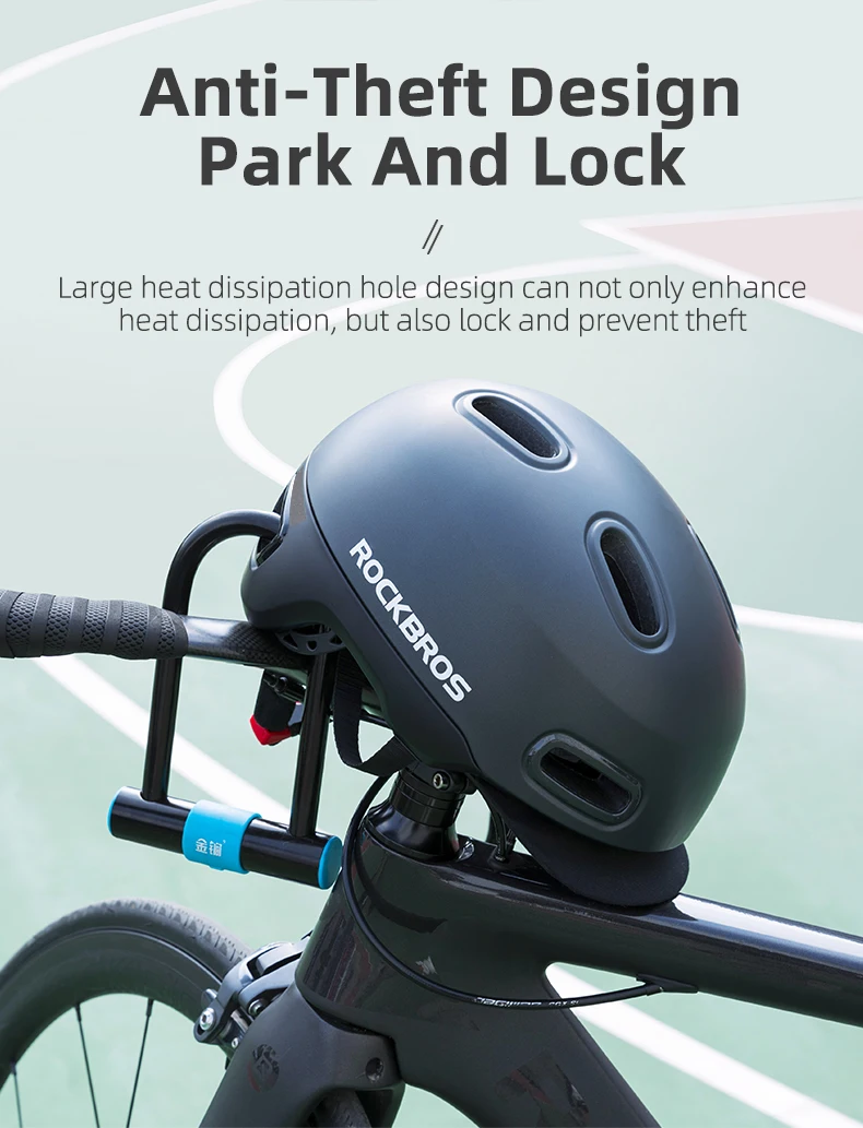 ROCKBROS Fahrradhelm mit Schirm für Casual-Radfahren, EPS Urban Commuter & Mountainbike-Helme für Männer und Frauen – Detail 6