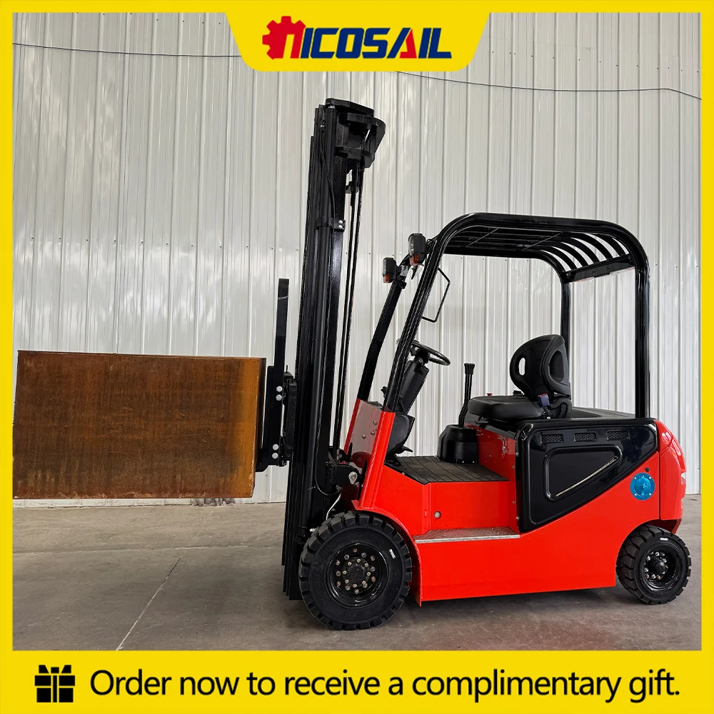 3T mini forklift anti slip logistics yard cargo loading and unloading channel material transportation operation is simple