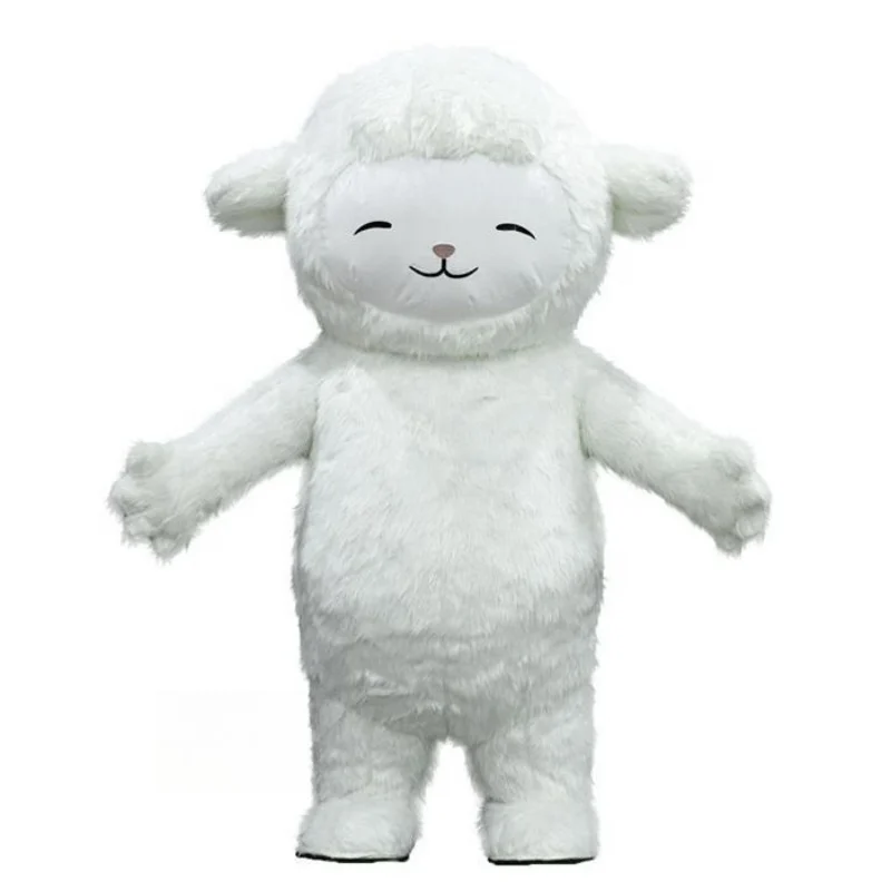 

Inflatable Sheep Mascot Costume Adult Walking Cartoon Outfits for Christmas Holiday Festival Performance Advertising Activity