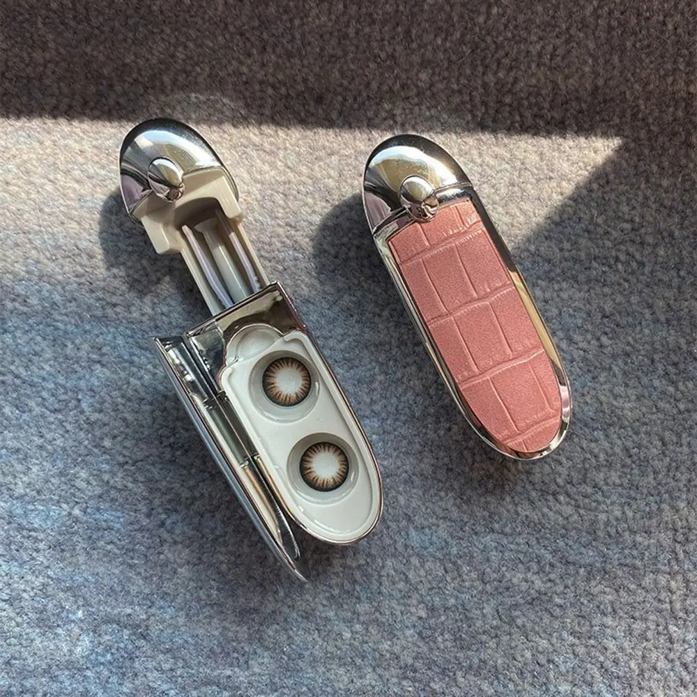 Caixa organizadora para armazenamento de lentes de contato, grande capacidade, à prova de poeira, com espelho, multifuncional