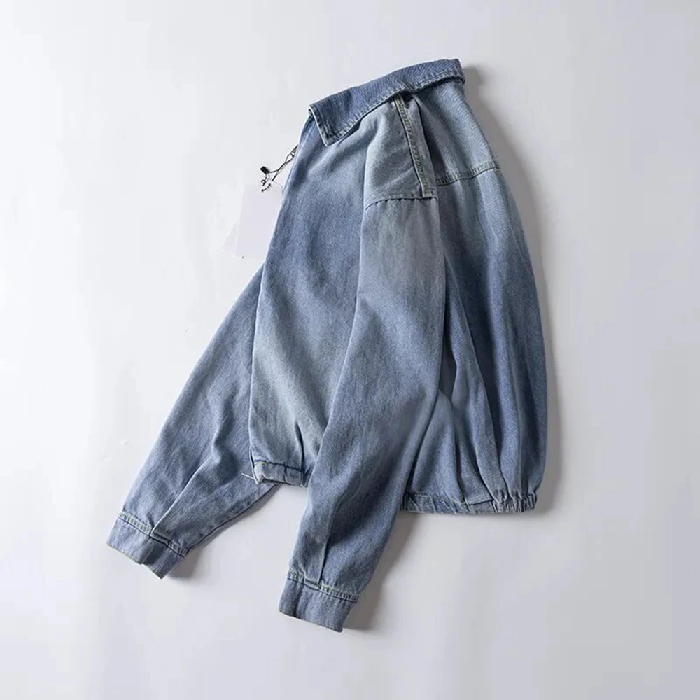 2026 Winter New Men's Washed Long-Sleeve Denim Jacket American Retro Fashion Trendy High Street Casual Loose Simple Men's Top