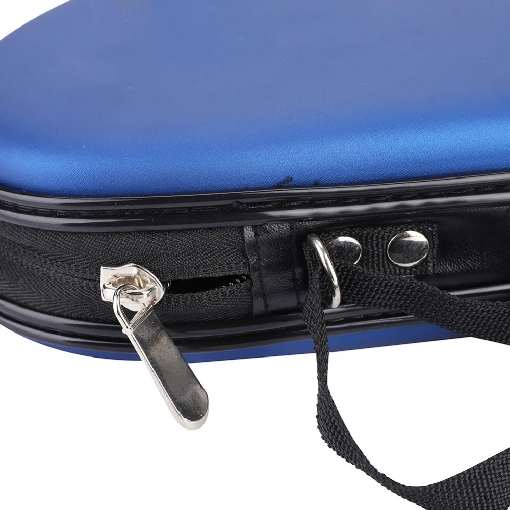 Hard Shell Table Tennis Paddle Case Zipper Closure Carrying Strap Ping Pong Racket Case Paddle-Shaped Table Tennis Racket Cover