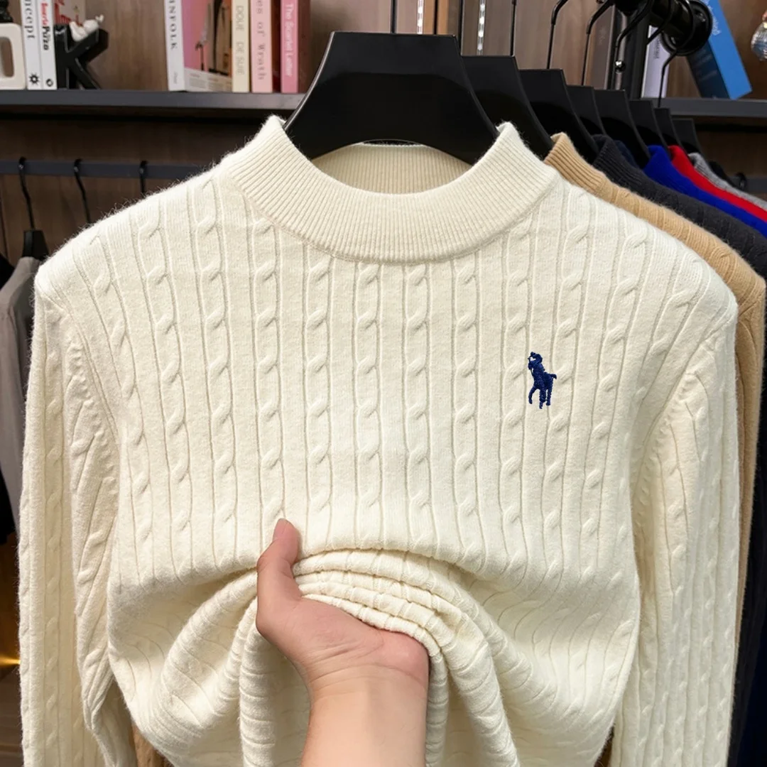 Luxuriöser Herren-Markenpullover für den Winter, hochwertiger Strickpullover mit Rundhalsausschnitt, Jacquard-Stickerei, langen Ärmeln, lässiger Modestil. – Detail 20
