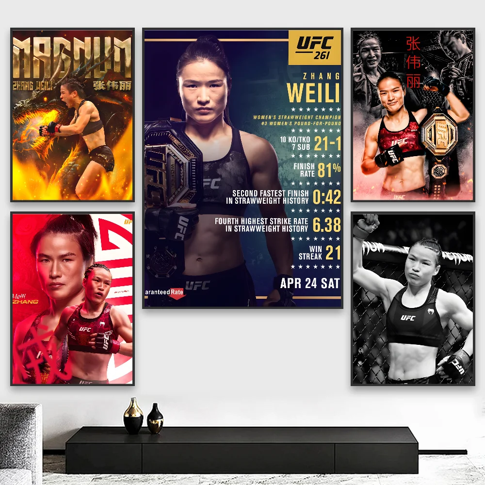 

Boxing King-Z-Zhang Weili Poster HD art sticky wall waterproof home living room bedroom bar aesthetic decoration