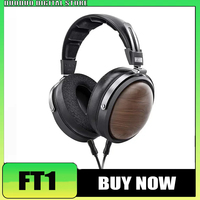 Fiio Ft1 Headphones Hifi Wired Walnut Wood Earphones 60mm Dynamic Ccaw Nanowood Fiber Composite Diaphragm Esport Custom Headsets