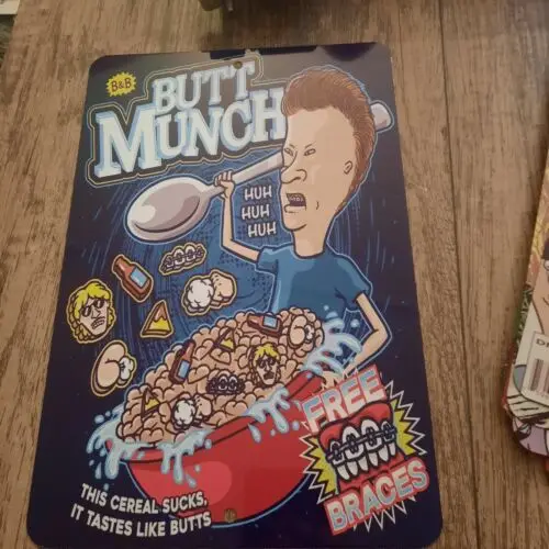 Butt Munch This Cereal Sucks Beavis and Butthead 8x12 Metal Wall Sign