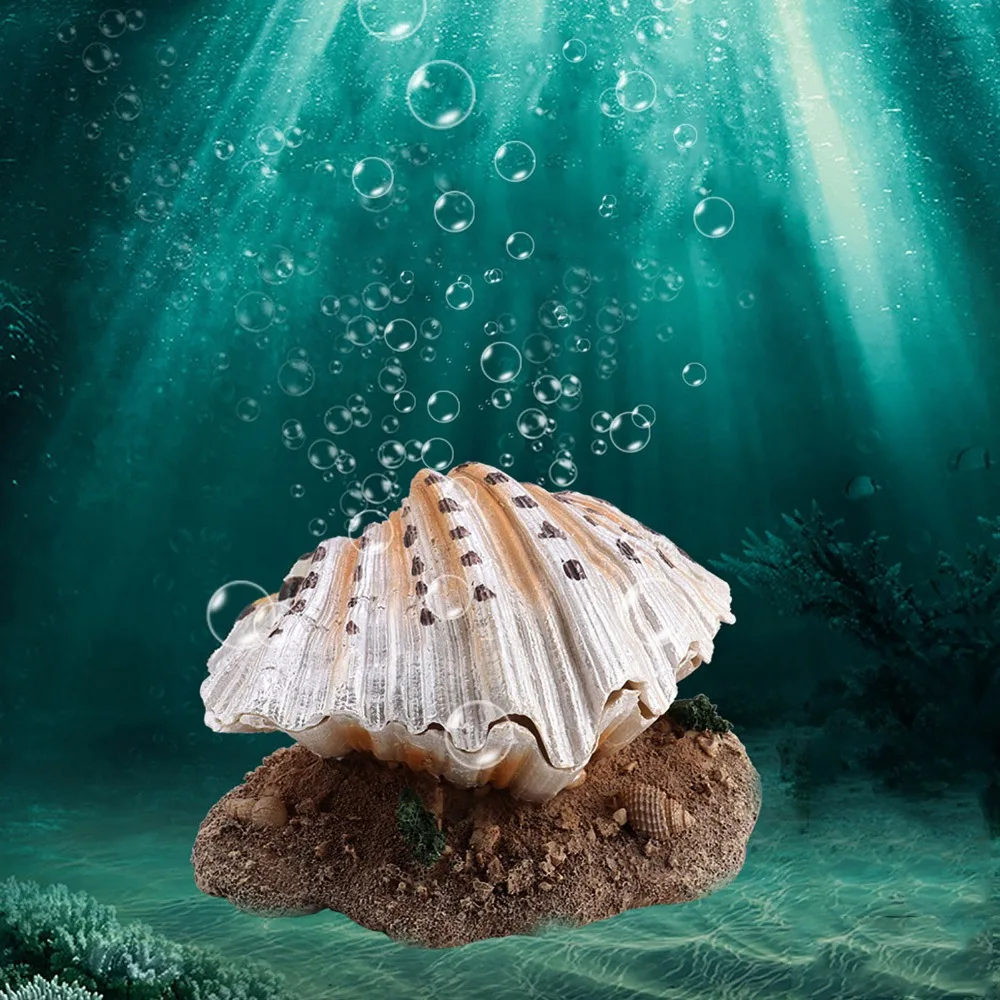 Simulation Resin Aquarium Decoration Bubble Decoration Shell Fish Tank Shell Decor Landscaping Decoration