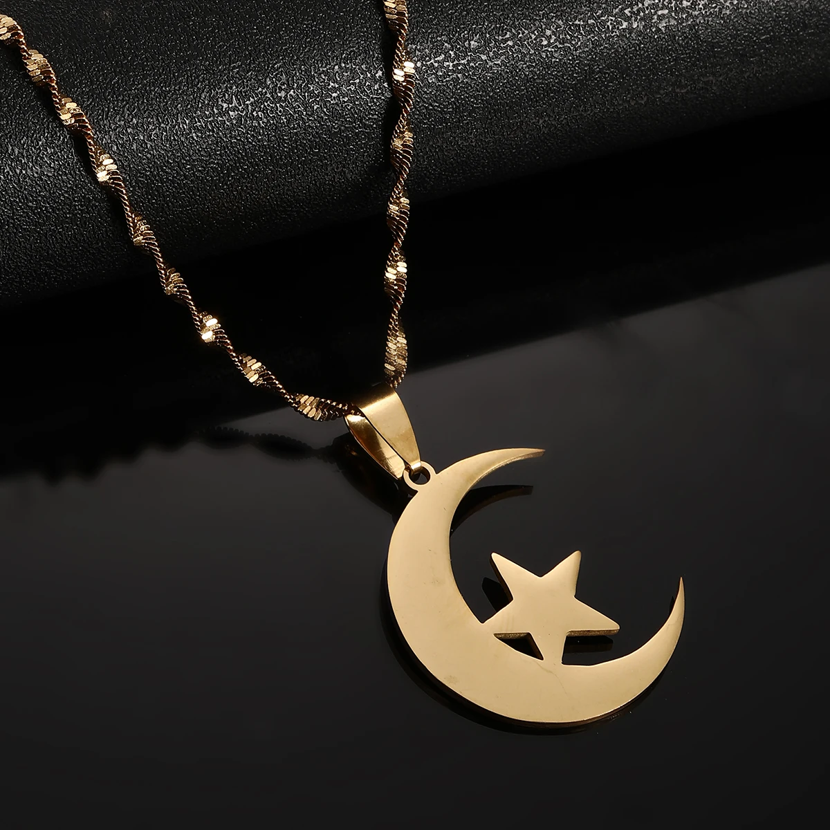 Stainless Steel Islamic Symbol Men Women Islam Muslim Jewelry