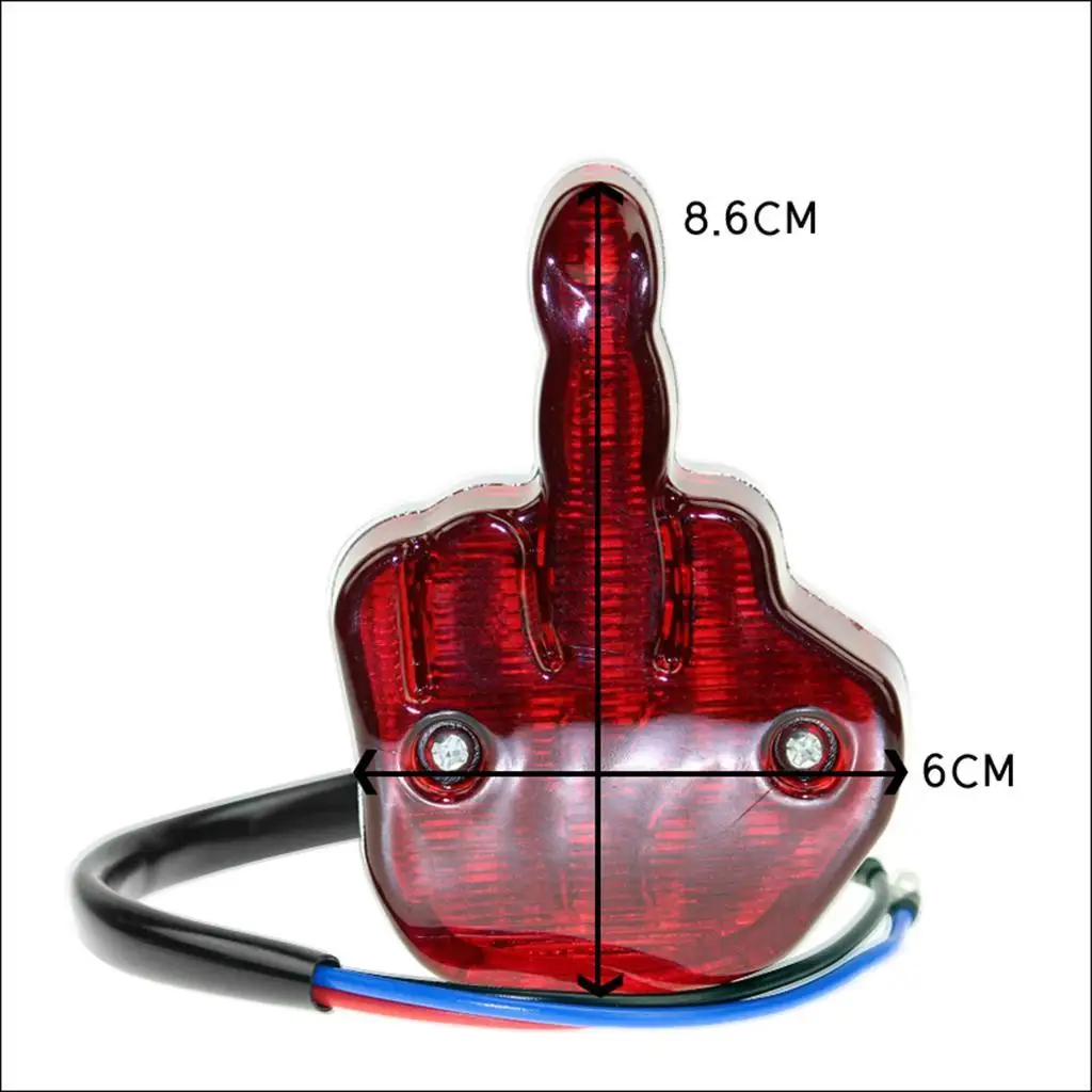 مصباح مكبح خلفي عالمي فريد من نوعه بتصميم الإصبع الوسطى 12 فولت LED #6