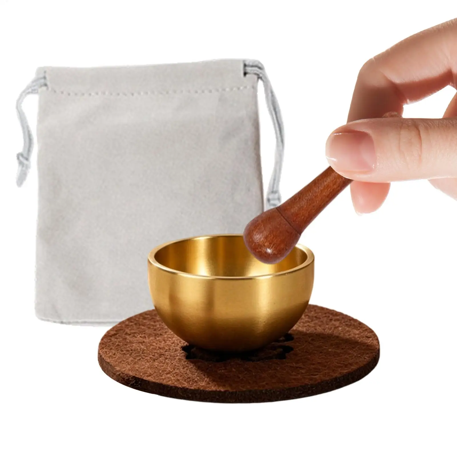 Singing Bowl Meditation Brass Chime Bell With Mallet Singing Bowl Set For Women Prayer Yoga Zen Room Relaxation Mindfulness