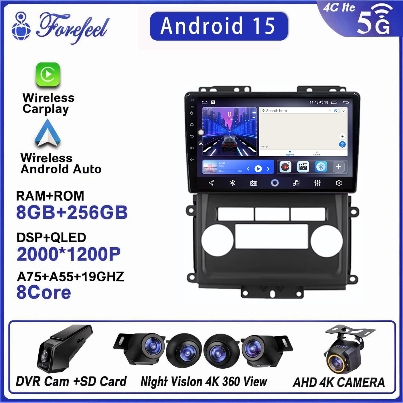 

Android 16 For Nissan Frontier 2009 - 2012 Multimedia 2K Dvd Bt Car Screen Video Auto Gps Navigation Stereo Radio Dash Cam