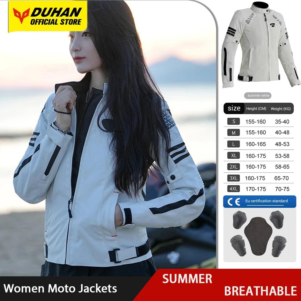 

Women Motorcycle Jacke Summer Breathable Mesh Moto Jacke Anti Drop Wear Resistan Moto Riding Jacket CE Protective Equipment